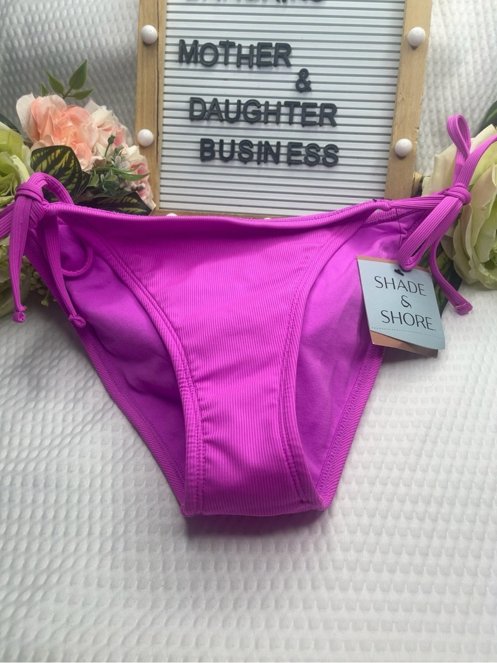 Shade & Shore Pink Tie-Side Bikini Bottoms